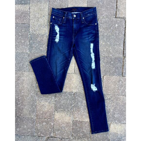 James high rise twiggy skinny distressed jeans size 29x27 - Picture 1 of 4